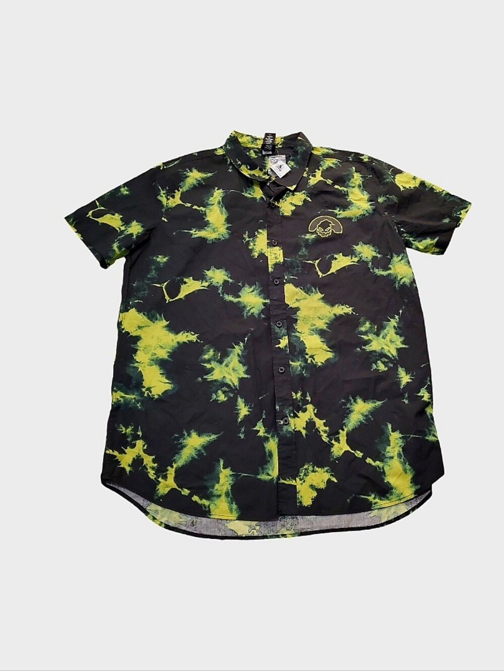 Disney Our Universe Men's Black Neon Green Oogie Boogie Button Down Shirt 2X